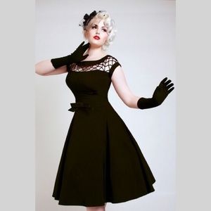 Pinup black Tatyana Retro Rockabilly Swing dress size S